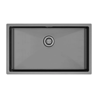 Мойка кухонная Paulmark VISTA 74 PM807444-GM, нержавеющая сталь, вороненая сталь