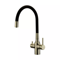 Смеситель для кухни Paulmark Salix Sa213419-BR, с гибким изливом, бронза