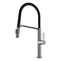 Смеситель для кухни Paulmark Barrel Ba214029-BS, с гибким изливом, сталь