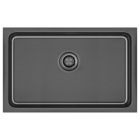 Мойка кухонная Paulmark VISTA 74 PM307444-GM, нержавеющая сталь, вороненая сталь