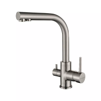 Смеситель для кухни Paulmark Essen Es213011-BS, с подключением к фильтру, сталь