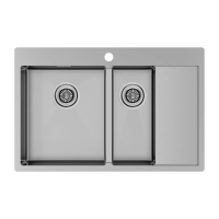 Мойка кухонная Paulmark KRONER 78/2SF PM227851-BSL, нержавеющая сталь, сталь