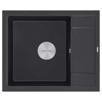 Мойка кухонная Paulmark FLUGEN 50-600 PM216050-BL, искусственный гранит (IT-GRANIT), черный