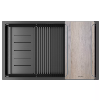 Мойка кухонная Paulmark NEXT-MULTI SINK 74 PM787445-GM, нержавеющая сталь, вороненая сталь