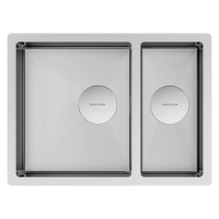 Мойка кухонная Paulmark NEXT 58/2S PM225844-BS, нержавеющая сталь, сталь