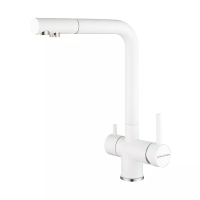 Смеситель для кухни Paulmark Skalen Sk213020-WH, с подключением к фильтру, белый