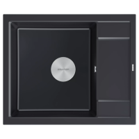Мойка кухонная Paulmark FLUGEN 50-600 PM216050-BLM, искусственный гранит (IT-GRANIT), черный