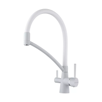 Смеситель для кухни Paulmark Siegen Si213111-WH, с гибким изливом, белый