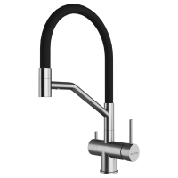 Смеситель для кухни Paulmark RUBERT Ru213175-BS, с подключением к фильтру, сталь