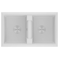 Мойка кухонная Paulmark TANDEM 80/2 PM238150-WH, искусственный гранит (IT-GRANIT), белый