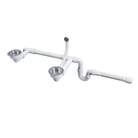 Сифон телескопический двойной с круглым переливом TRUST 1023 Paulmark PM1023-CR, хром