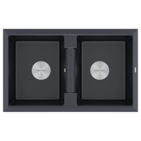 Мойка кухонная Paulmark TANDEM 80/2 PM238150-BLM, искусственный гранит (IT-GRANIT), черный
