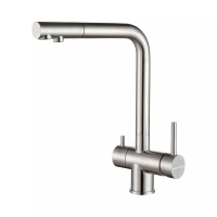 Смеситель для кухни Paulmark Skalen Sk213020-BS, с подключением к фильтру, сталь