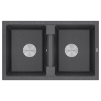 Мойка кухонная Paulmark TANDEM 80/2 PM238150-DG, искусственный гранит (IT-GRANIT), графит