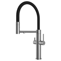 Смеситель для кухни Paulmark NEXUS Ne213999-BS, с подключением к фильтру, сталь