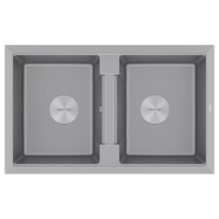 Мойка кухонная Paulmark TANDEM 80/2 PM238150-GRM, искусственный гранит (IT-GRANIT), серый