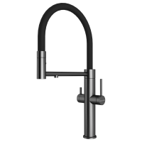 Смеситель для кухни Paulmark NEXUS Ne213999-GM, с подключением к фильтру, вороненая сталь