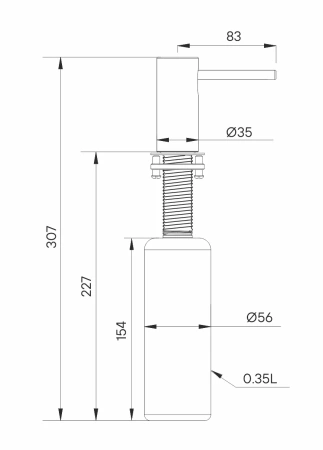 Дозатор для кухонной мойки Paulmark STORK D006-LG, зотоло