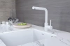 Смеситель для кухни Paulmark Kassel Ka214311-WH, с выдвижным изливом, белый