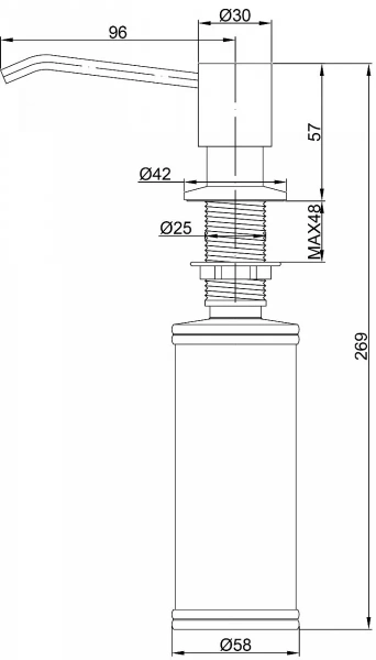 Дозатор для кухонной мойки Paulmark REIN D002-BG, золото брашированное