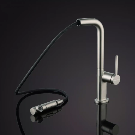 Смеситель для кухни Paulmark Neo Ne214419-BS, сталь