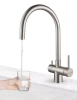 Смеситель для кухни Paulmark Heller He213218-BS, с подключением к фильтру, сталь