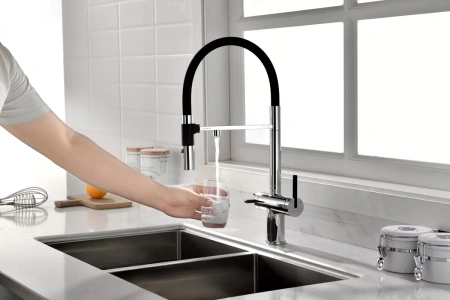 Смеситель для кухни Paulmark Gravity Gr213888-CR, с подключением к фильтру, хром