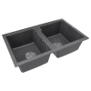 Мойка кухонная Paulmark TANDEM 80/2 PM238150-DG, искусственный гранит (IT-GRANIT), графит