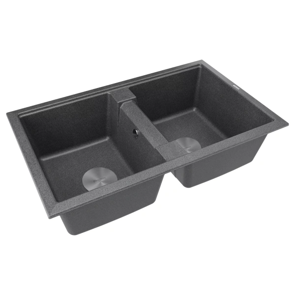 Мойка кухонная Paulmark TANDEM 80/2 PM238150-DG, искусственный гранит (IT-GRANIT), графит