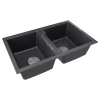 Мойка кухонная Paulmark TANDEM 80/2 PM238150-BL, искусственный гранит (IT-GRANIT), черный