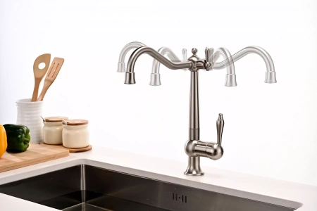 Смеситель для кухни Paulmark Retro Re213226-BS, сталь