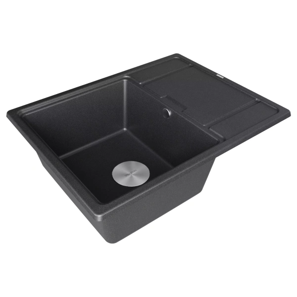 Мойка кухонная Paulmark FLUGEN 50-650 PM216550-BL, искусственный гранит (IT-GRANIT), черный