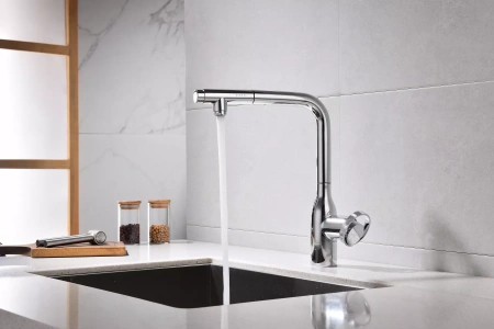 Смеситель для кухни Paulmark Urban Ur213104-CR, с выдвижным изливом, хром