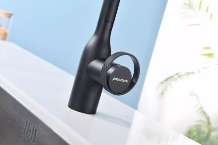 Смеситель для кухни Paulmark Urban Ur213104-AN, с выдвижным изливом, антрацит