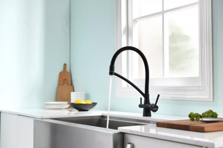 Смеситель для кухни Paulmark Siegen Si213111-AN, с гибким изливом, антрацит