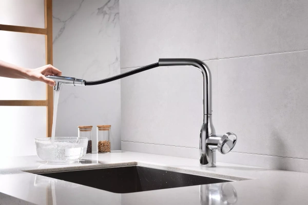 Смеситель для кухни Paulmark Bend Be212066-BS, сталь