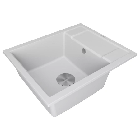 Мойка кухонная Paulmark FLUGEN 50-600 PM216050-WH, искусственный гранит (IT-GRANIT), белый