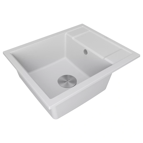 Мойка кухонная Paulmark FLUGEN 50-600 PM216050-WH, искусственный гранит (IT-GRANIT), белый