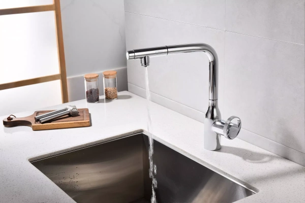 Смеситель для кухни Paulmark Urban Ur213104-CR, с выдвижным изливом, хром