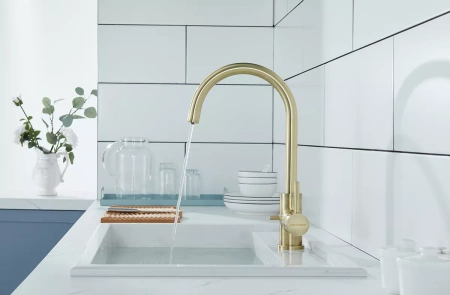 Смеситель для кухни Paulmark Essen Es213211-BR, с подключением к фильтру, бронза