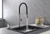 Смеситель для кухни Paulmark Barrel Ba214029-BS, с гибким изливом, сталь