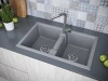 Мойка кухонная Paulmark TANDEM 80/2 PM238150-GRM, искусственный гранит (IT-GRANIT), серый