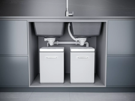 Мойка кухонная Paulmark TANDEM 80/2 PM238150-DG, искусственный гранит (IT-GRANIT), графит