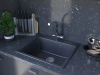 Мойка кухонная Paulmark KANTE 60 PM106052-GR, искусственный гранит (IT-GRANIT), серый