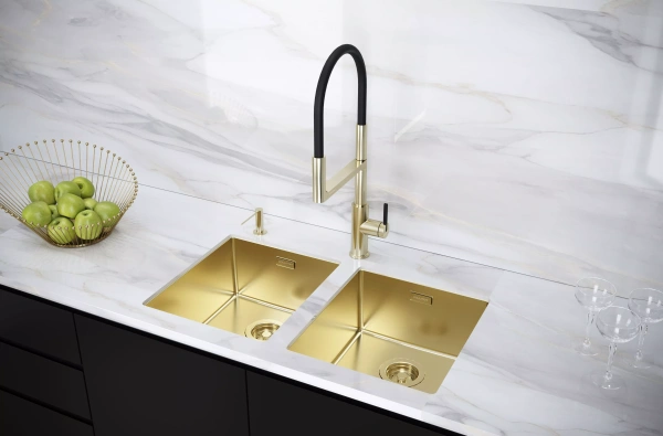 Дозатор для кухонной мойки Paulmark DECUS D004-LG, зотоло