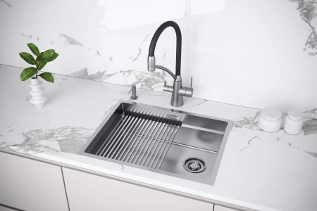 Дозатор для кухонной мойки Paulmark DECUS D004-BS, сталь