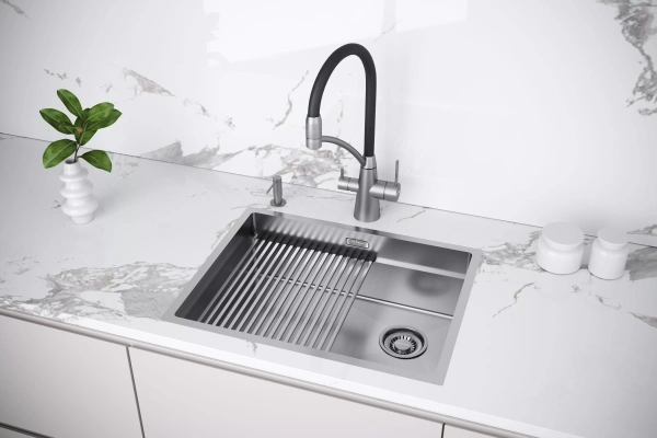 Дозатор для кухонной мойки Paulmark DECUS D004-BS, сталь