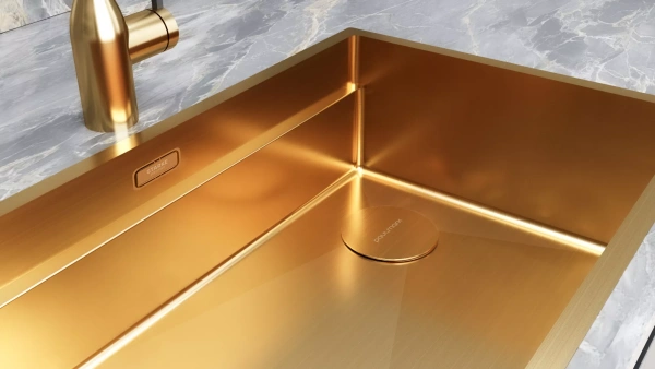 Мойка кухонная Paulmark NEXT-MULTI SINK 54 PM785445-BG, нержавеющая сталь, золото брашированное