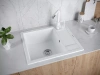 Мойка кухонная Paulmark FLUGEN 50-600 PM216050-WH, искусственный гранит (IT-GRANIT), белый