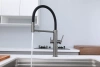 Смеситель для кухни Paulmark NEXUS Nd613999-GM, с подключением к фильтру, вороненая сталь